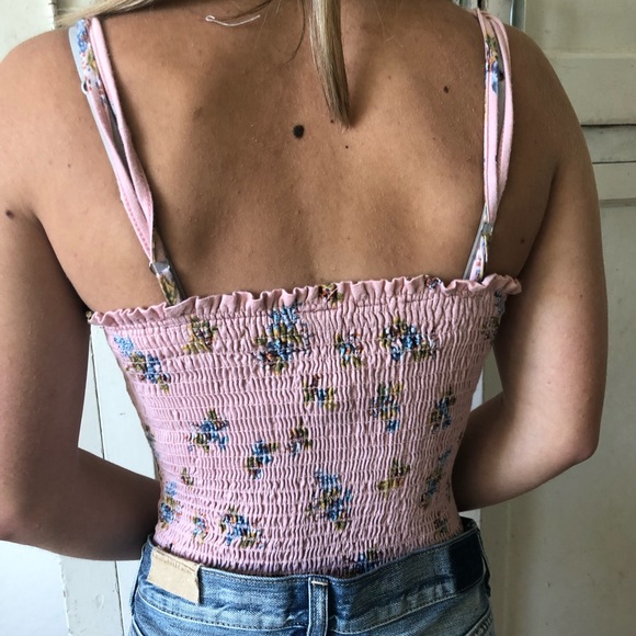 Adorable pink with petite flowers bodysuit. - Picture 2 of 4